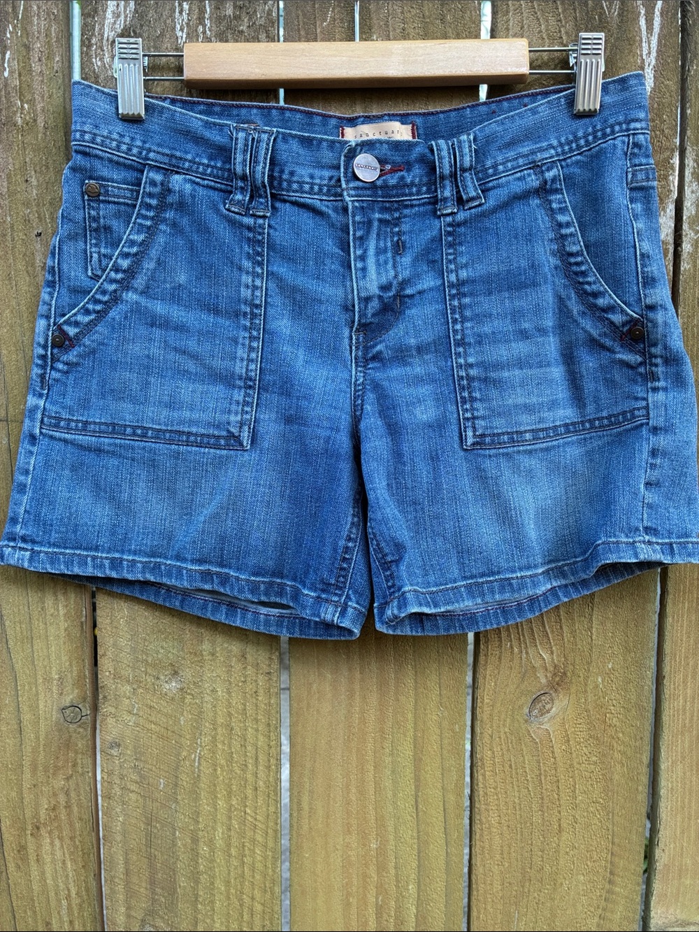 Sanctuary Denim. Blue jean shorts with front and back pockets